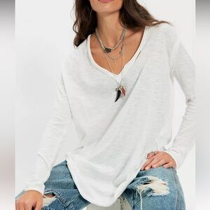 We The Free Real One Long Sleeve Top White Size M